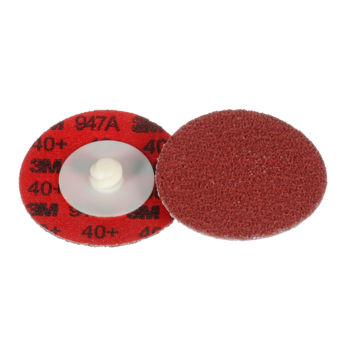 3M Cubitron II Roloc Durable Edge Disc 947A, 40+, X-weight, TR,
Maroon, 2 in