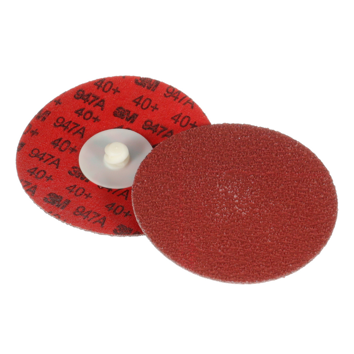 3M Cubitron II Roloc Durable Edge Disc 947A, 40+, X-weight, TR,
Maroon, 4 in