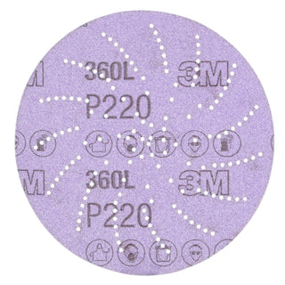 3M Xtract Film Disc 360L, P220 3MIL, 5 in, 100/Carton