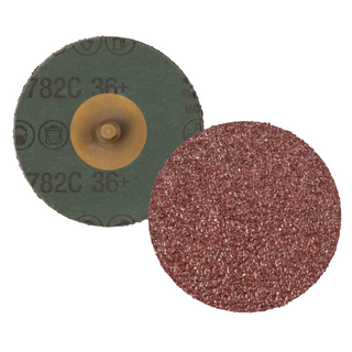 3M Roloc Fibre Disc 782C, 36+, TR, 4 in, Die R400BB, 25/Carton