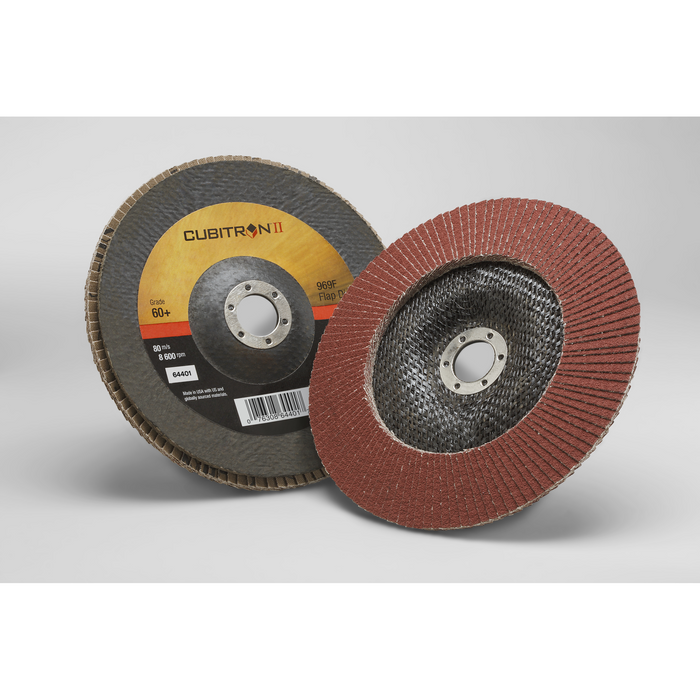 3M Cubitron II Flap Disc 969F, 60+, T29, 7 in x 7/8 in
