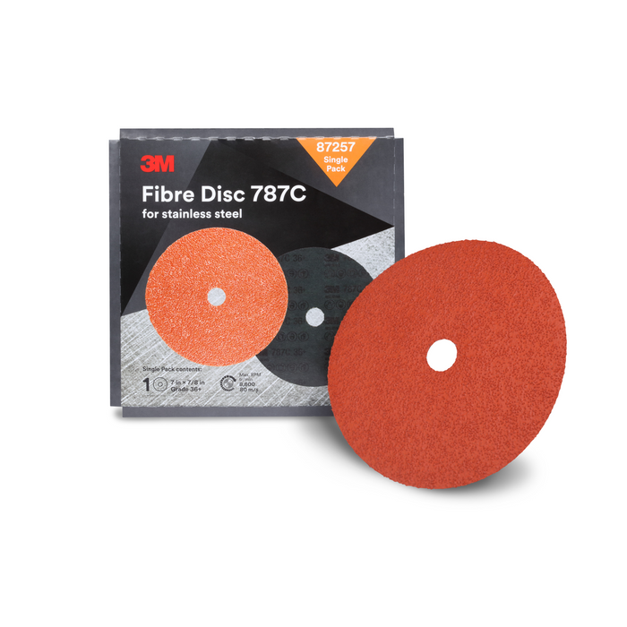 3M Fibre Disc 787C, 87257, 7 in x 7/8 in, 36+, Trial Pack