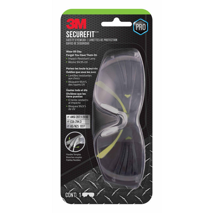 3M SecureFit 400 Safety Eyewear, Clear Anti-Fog, SF400C-LV-4-PS, 1
Eyewear