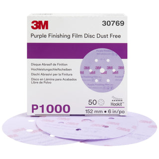 3M Hookit Purple Finishing Film Abrasive Disc 260L, 30769, 6 in, Dust
Free