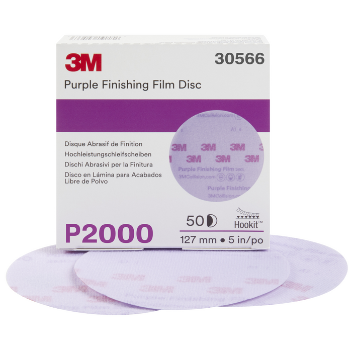 3M Hookit Purple Finishing Film Abrasive Disc 260L, 30566, 5 in,
P2000