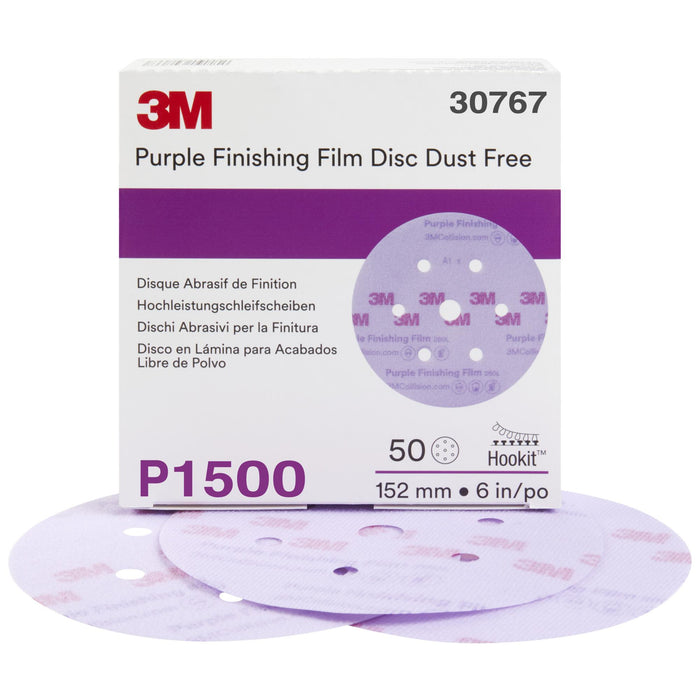 3M Hookit Purple Finishing Film Abrasive Disc 260L, 30767, 6 in, Dust
Free