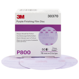 3M Hookit Purple Finishing Film Abrasive Disc 260L, 30370, 3 in, P800