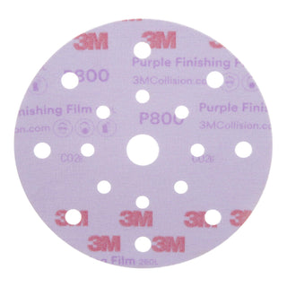 3M Hookit Purple Finishing Film Abrasive Disc 260L, 34781, 6 in, Dust
Free, P800