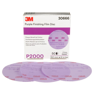 3M Hookit Purple Finishing Film Abrasive Disc 260L, 30666, 6 in,
P2000