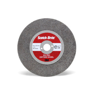 Scotch-Brite EXL PRO Unitized Wheel, EX-UW, 8A Coarse, 3 in x 2.7 mm x
3/8 in