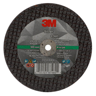 3M Silver Cut-Off Wheel, 87460, T1, 4 in x .035 in x 1/4 in