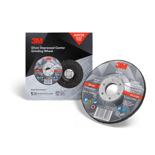 3M Silver Depressed Center Grinding Wheel, 44538, T27, 4.5 in x 1/4 in
x 7/8 in