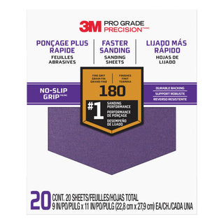 3M Pro Grade Precision Faster Sanding Sanding Sheets 180 grit Fine,
27180TRI-20