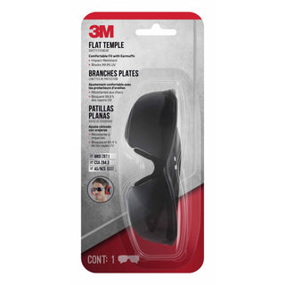 3M Flat Temple Eyewear Anti-Scratch, 47011H1-DC, Black/Gray, Gray Lens