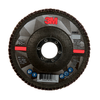 3M Flap Disc 769F, 40+, T27, 4-1/2 in x 7/8 in