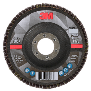 3M Flap Disc 769F, 60+, T29, 4-1/2 in x 7/8 in