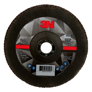 3M Flap Disc 769F, 40+, T27, 7 in x 7/8 in