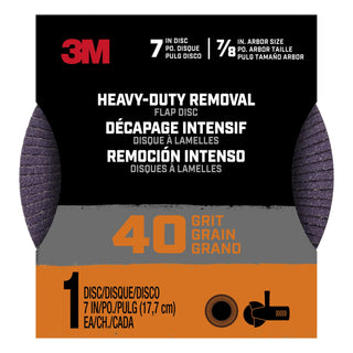 3M Heavy Duty Removal 7 Inch Flap Disc FLPDisc7In40, 40 Grit, 1/Pk