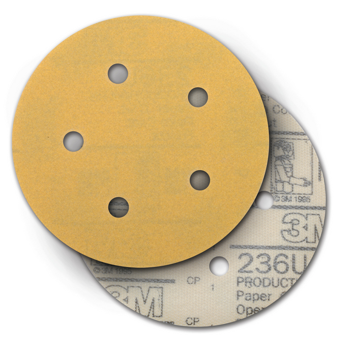 3M Hookit Paper Disc 236U, P120 C-weight, 5 in x NH, D/F 5HL, Die
500FH