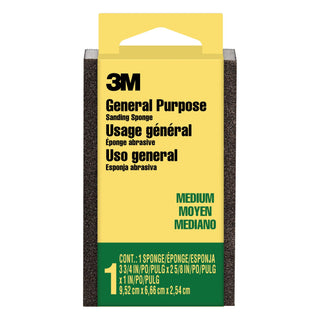 3M Sanding Sponge CP-002-ESF, Block, 3 3/4 in x 2 5/8 in x 1 in, Medium