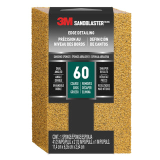 3M SandBlaster Edge Detailing Sanding Sponge 9558, 60 grit