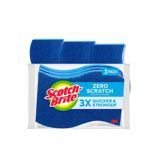 Scotch-Brite® Zero Scratch Scrub Sponge MP-3-8-D, 4.4 in x 2.6 in x 0.7 in