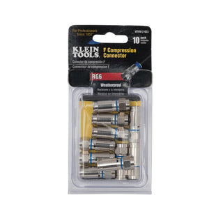 Klein Tools VDV812-624 RG6 Outdoor F Compression Connector, 50 Piece