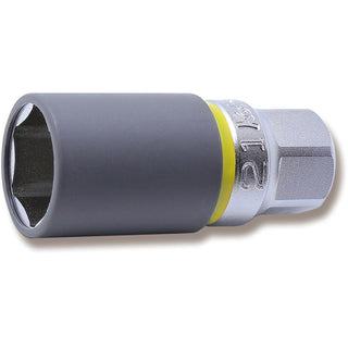 Ko-Ken 4300PMZ.65-21 1/2 In Sq. Dr. Wheel Nut Socket 21mm Extra Thin walled Length 65mm Color coded Protector