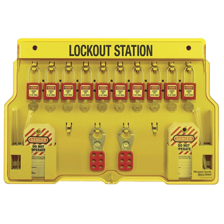 Ideal 44-806 Ten-Lock Station w/10 Locks, 24 Tags, 2 Hasps