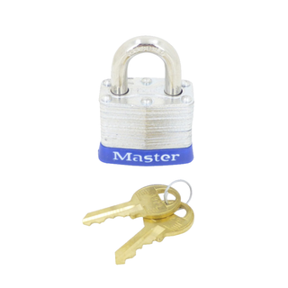 Ideal 44-900 Padlock, Steel, 3/4" Shackle, Blue Bumper