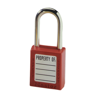 Ideal 44-916 Padlock, Xenoy, 1-1/2" Shackle, Red, w/Keys