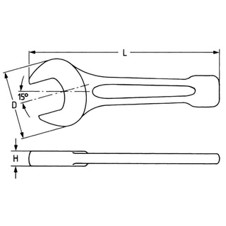 Heyco 00810635620 Slogging Open Jaw Wrenches, AF-Sizes Drive 1/2 Inch 2.1/4 Inch