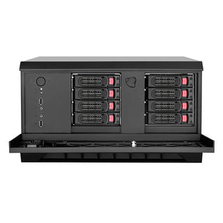 SilverStone Technology CS381B Micro-ATX/Mini-DTX/Mini-Itx 8 Bay Hot Swap 2.5"/3.5" SAS-12G/SAS-6G NAS Storage Case with 2X 120mm Dual Ball Bearing Fan