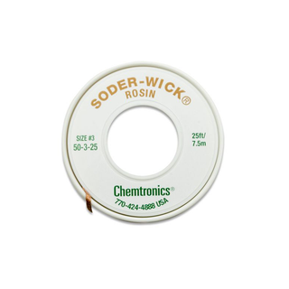 Chemtronics 50-3-25 Desoldering Braid Soder-Wick, Rosin .080", 25'