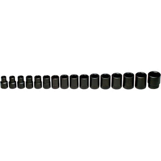 Wright Tool 466 1/2" Drive 6 Point Standard Impact Socket Set 16 Pc.