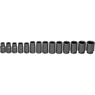 Wright Tool 660 3/4" Drive 6 Pt. Standard Impact Socket Set 14 Pc