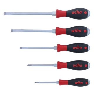 Wiha Tools 53095 SoftFinish X Heavy Duty Slotted and Phillips Screwdriver Set, 5 Pc.