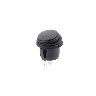 NTE Electronics 54-503W SPST 16A 125VAC Waterproof Round Rocker Switch Black Actuator