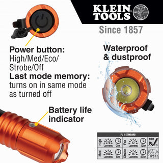 Klein 56411 Rechargeable Waterproof LED Pocket Light with Lanyard