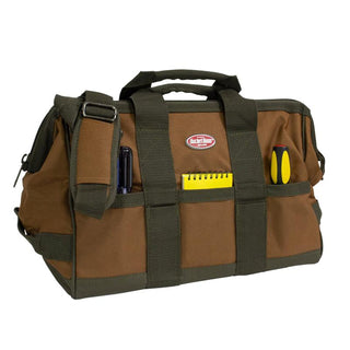 Bucket Boss 60028 Gatemouth Tool Bag Combo, Brown 17 pockets