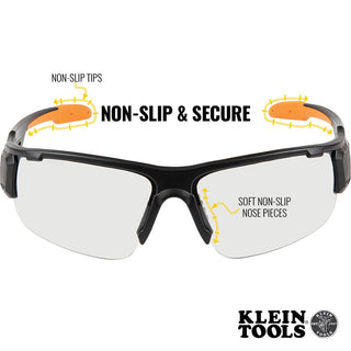 Klein Tools 60536 Safety Glasses, Professional PPE Protective Eyewear with Semi Frame, Scratch Resistant and Anti-Fog, Indoor/Outdoor Lens