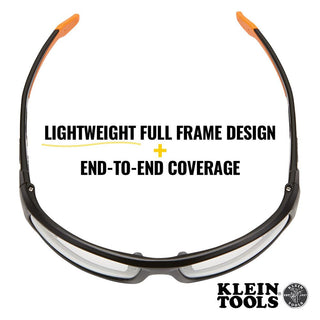 Klein Tools 60537 Safety Glasses, Professional PPE Protective Eyewear with Full Frame, Scratch Resistant and Anti-Fog, Indoor/Outdoor Lens