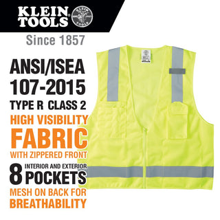 Klein Tools 60268 Safety Vest, High-Visibility Reflective Vest, XL