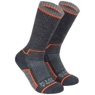 Klein Tools 60508 Thermal Socks, Merino Wool Performance Winter Socks, Mid-Length with Seamless Toe and Cushioned Foot Bed, Large