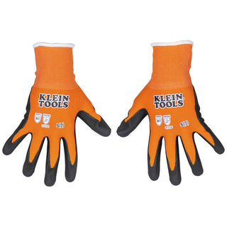 Klein Tools Knit Dipped Gloves, Cut Level A1, Touchscreen - 2-Pair