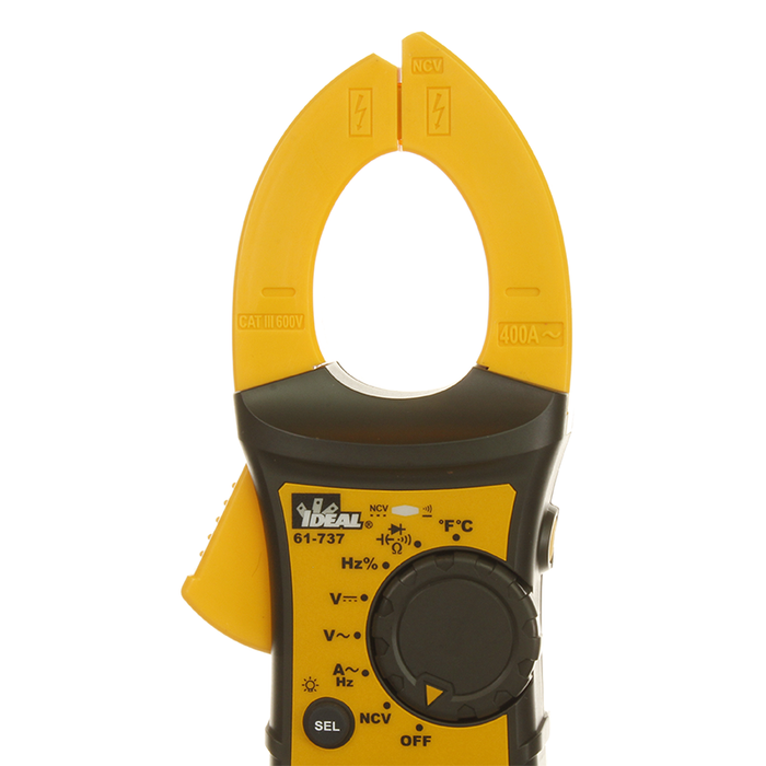 IDEAL 400 Amp AC DC TRMS Clamp Meter, TightSight, with Flashlight