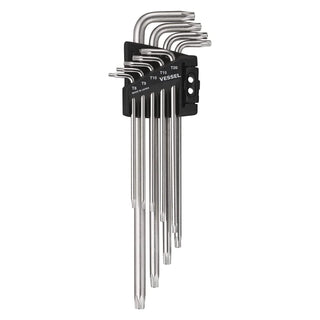 Vessel Tools 8509TXHU Tamper-proof TORX® L-Key Wrench 9 Piece Set