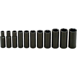 Wright Tool 412 1/2 Inch Drive 6 Point Deep Impact Socket Set