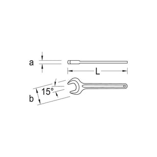 Gedore 6574330 Single open ended spanner 13 mm