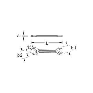 Gedore 6585880 Double open ended spanner 14x15 mm